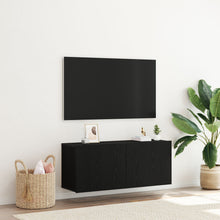Tv Wandkast 100X30X41 Cm Gelaagd Hout 100 cm Zwart Eiken