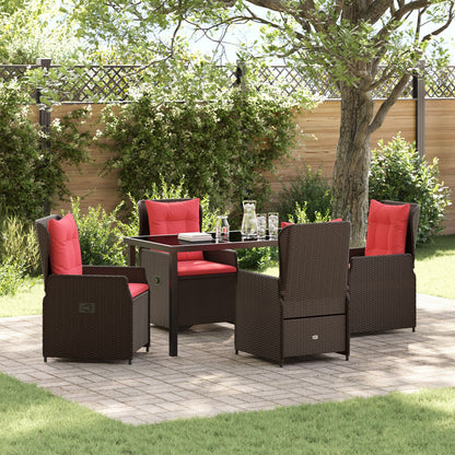 5 Persoons Tuinset Bruin Poly Rattan