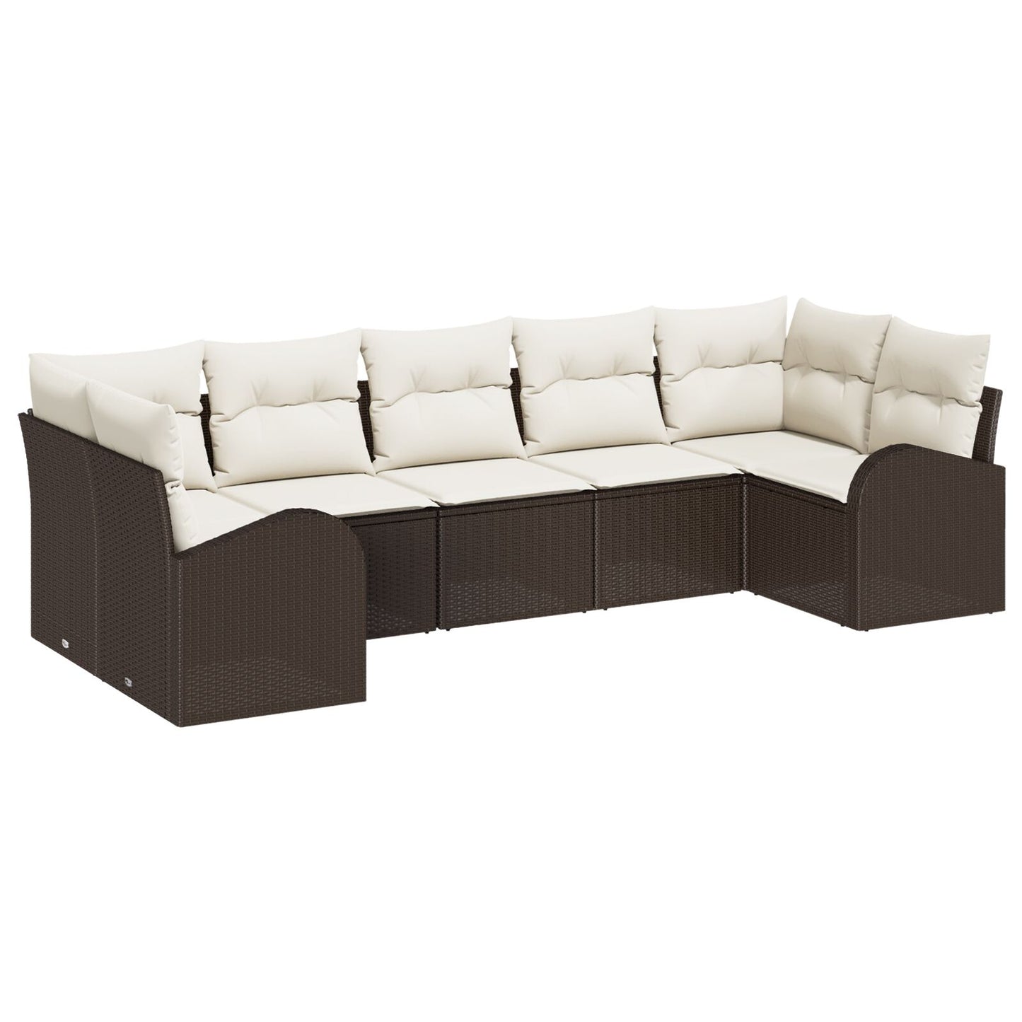 Tuinsofa Set Set Van 7 Beige Rattan Tuinsofa Rechthoekig