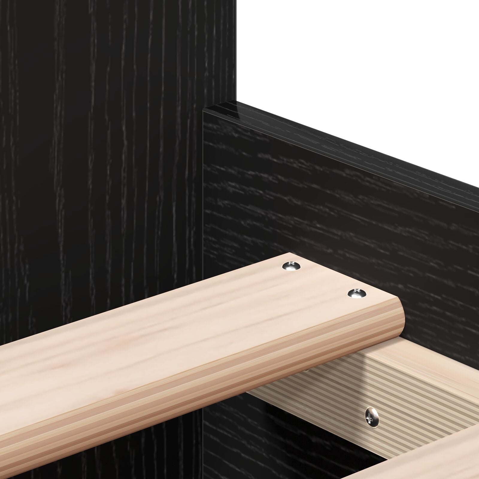 Bedframe Zonder Matras Zwart Eiken 100X200 Cm Bewerkt Hout