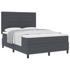 Box spring bed Dark Grey and White 160 x 200 cm Cotton Fabric