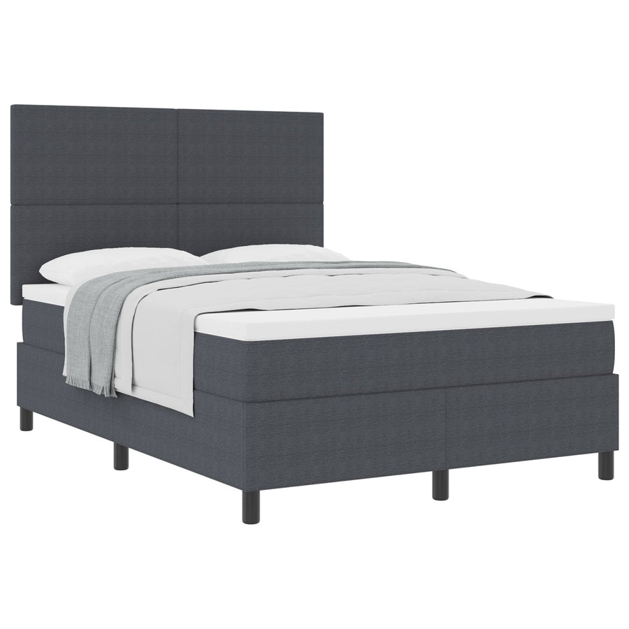 Boxspringbed met matras Donkergrijs 160x200 cm Corduroy stof
