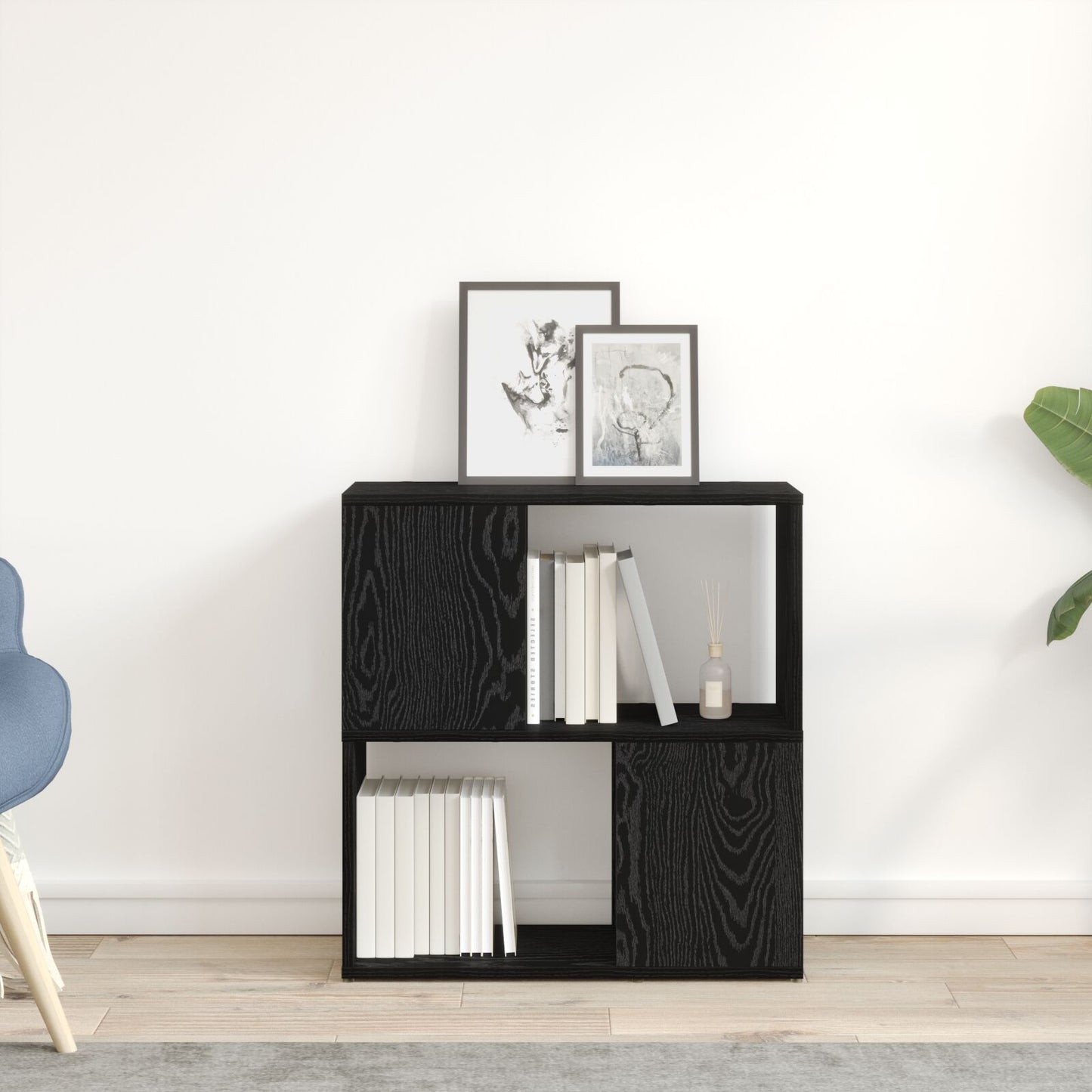 Boekenrek Geëngineerd Hout Zwart eiken 60 x 24 x 63 cm