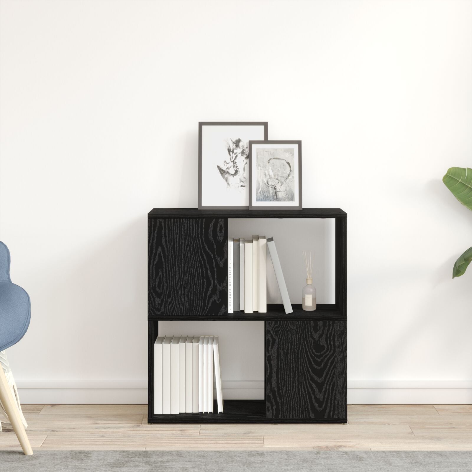 Boekenrek Geëngineerd Hout Zwart eiken 60 x 24 x 63 cm