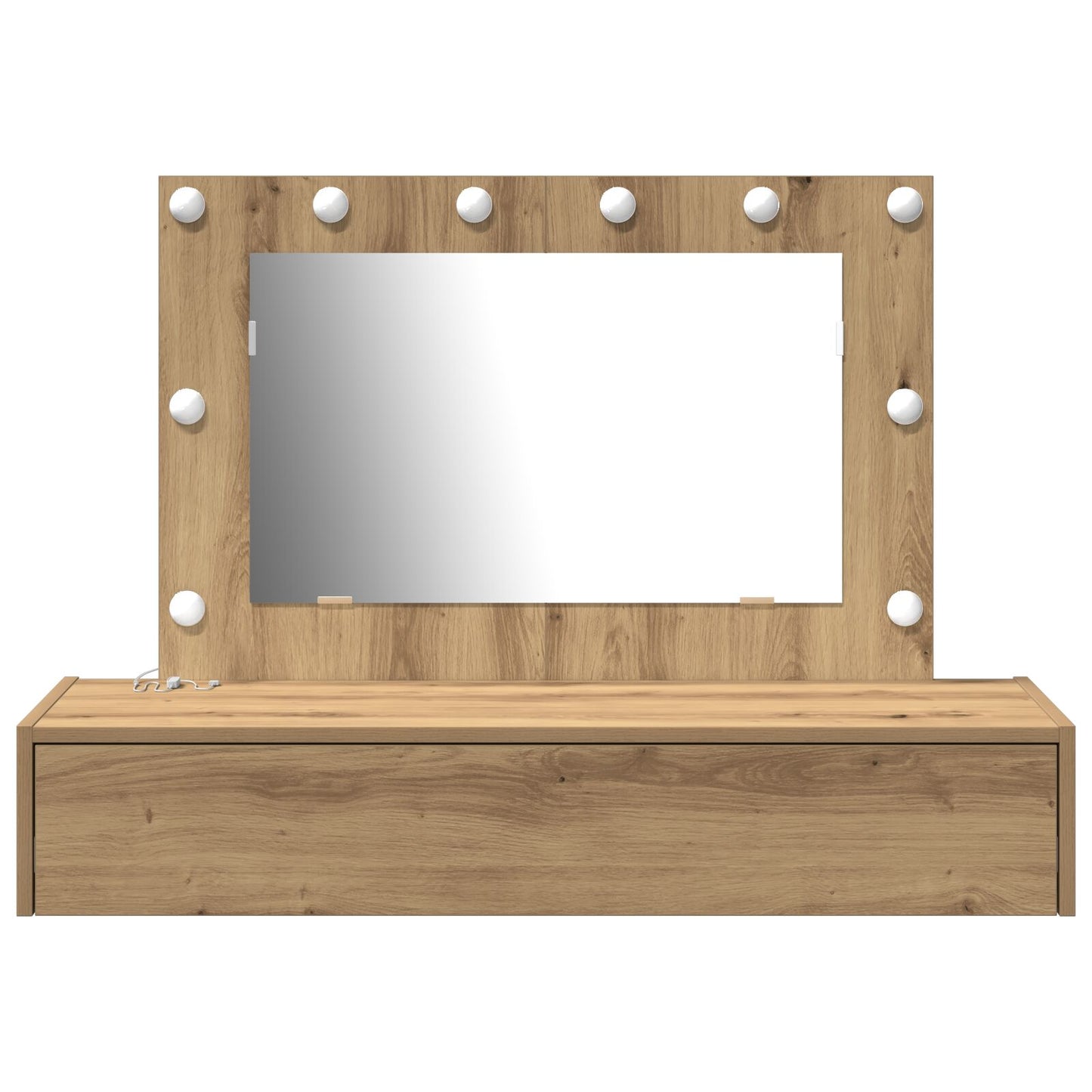 Wand Kaptafel Lichten 100 x 40 x 70 cm Ambachtelijk eiken met LED