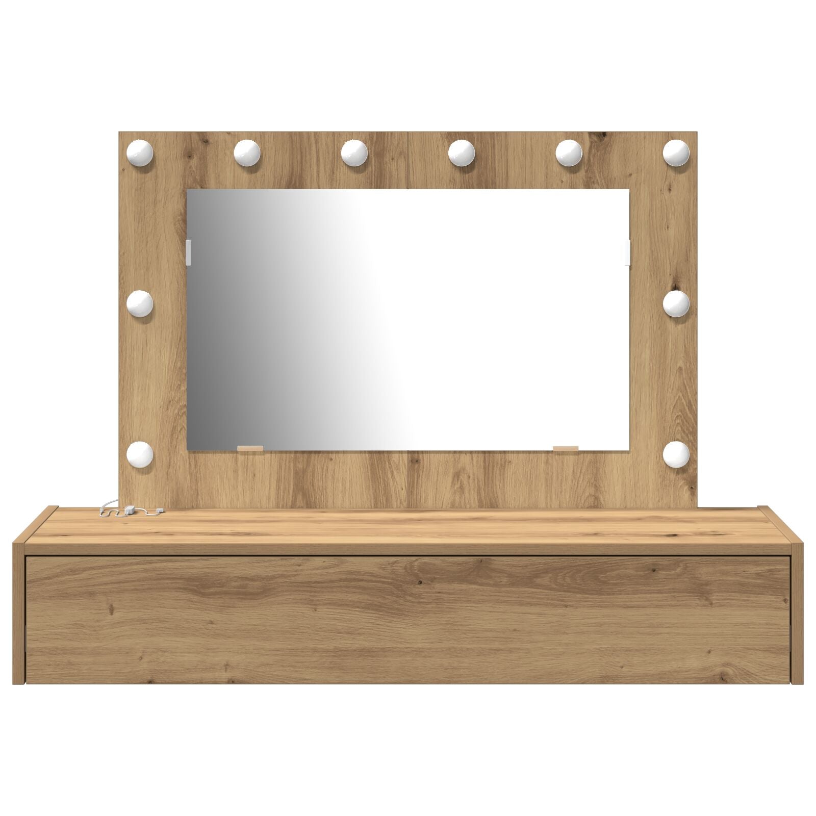 Wand Kaptafel Lichten 100 x 40 x 70 cm Ambachtelijk eiken met LED