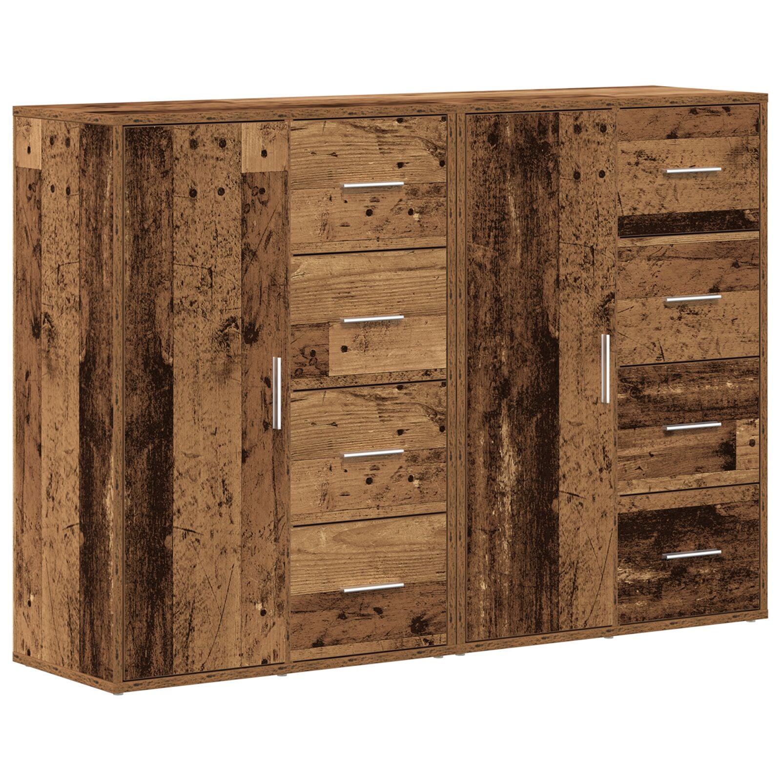Zijtafel Set Van 2 Oud Hout Massief Hout Zijtafel Rechthoekig