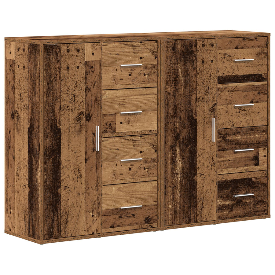 Zijtafel Set Van 2 Oud Hout Massief Hout Zijtafel Rechthoekig