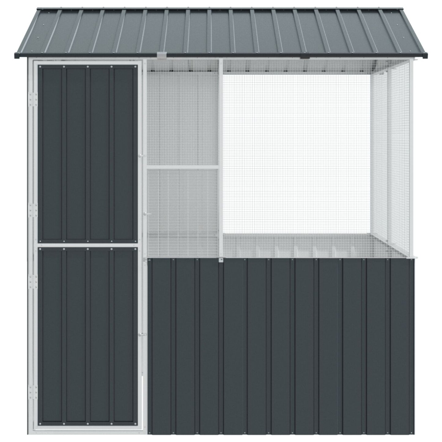 Vogelkooi Antraciet 215X78X200 Cm Ge Galvaniseerd Staal