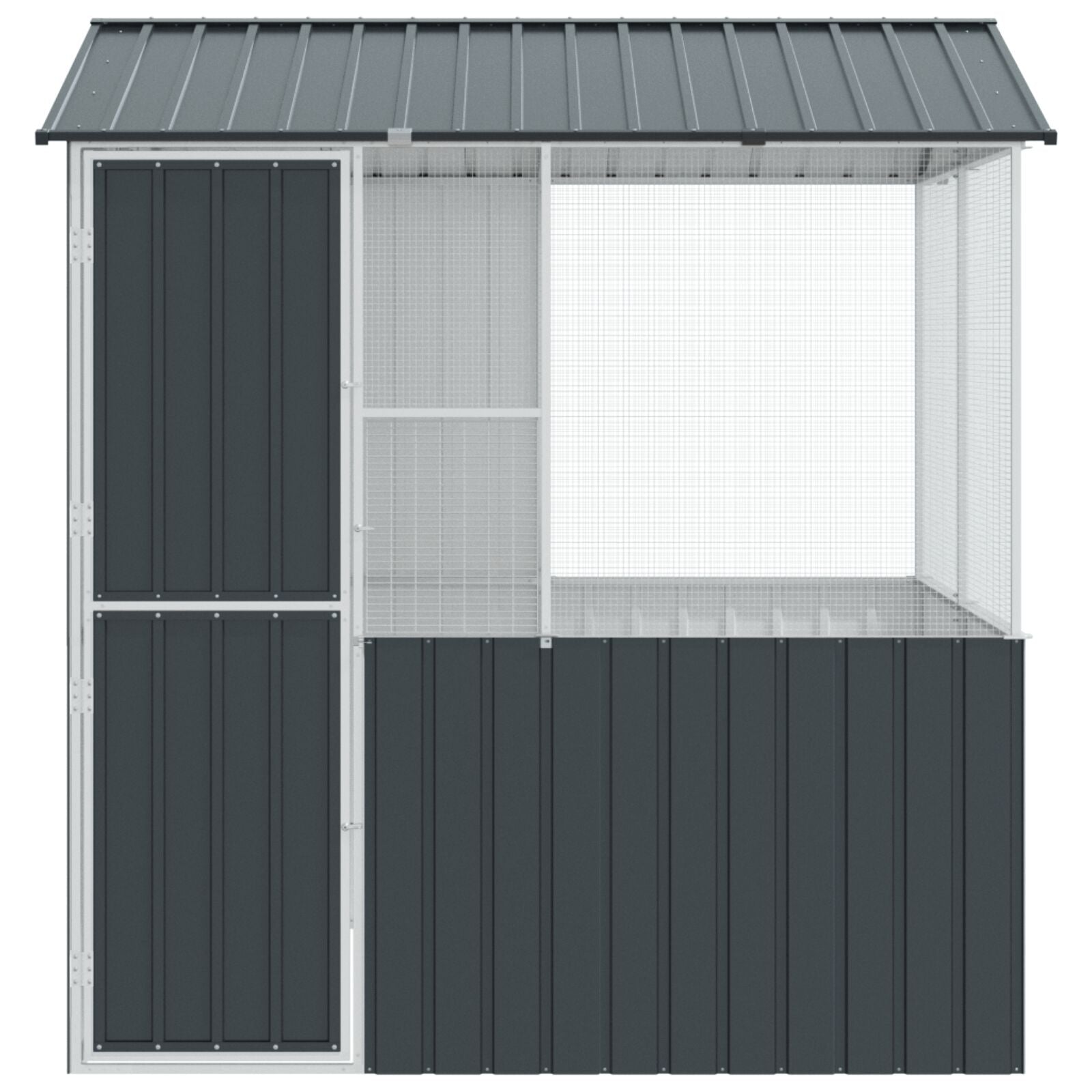 Vogelkooi Antraciet 215X78X200 Cm Ge Galvaniseerd Staal
