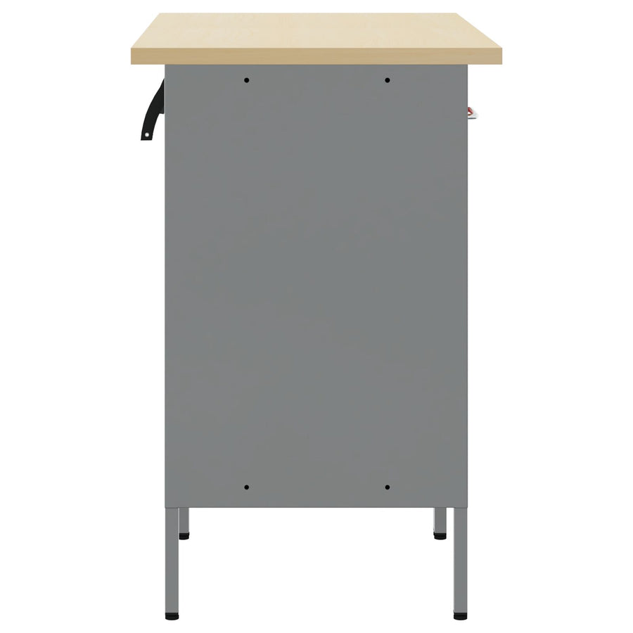 Werkbank 2 Stuks En Grijs Van Engineered Hout En Staal 2x (84 cm) Rood 2x kast