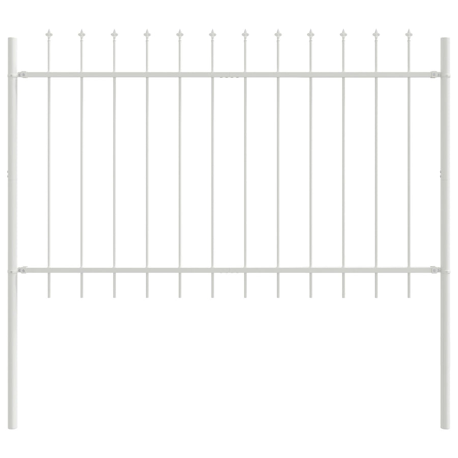 Tuinhek Met Puntige Top 15,3X1,2 M Staal Wit 1.2 m 15.3 m