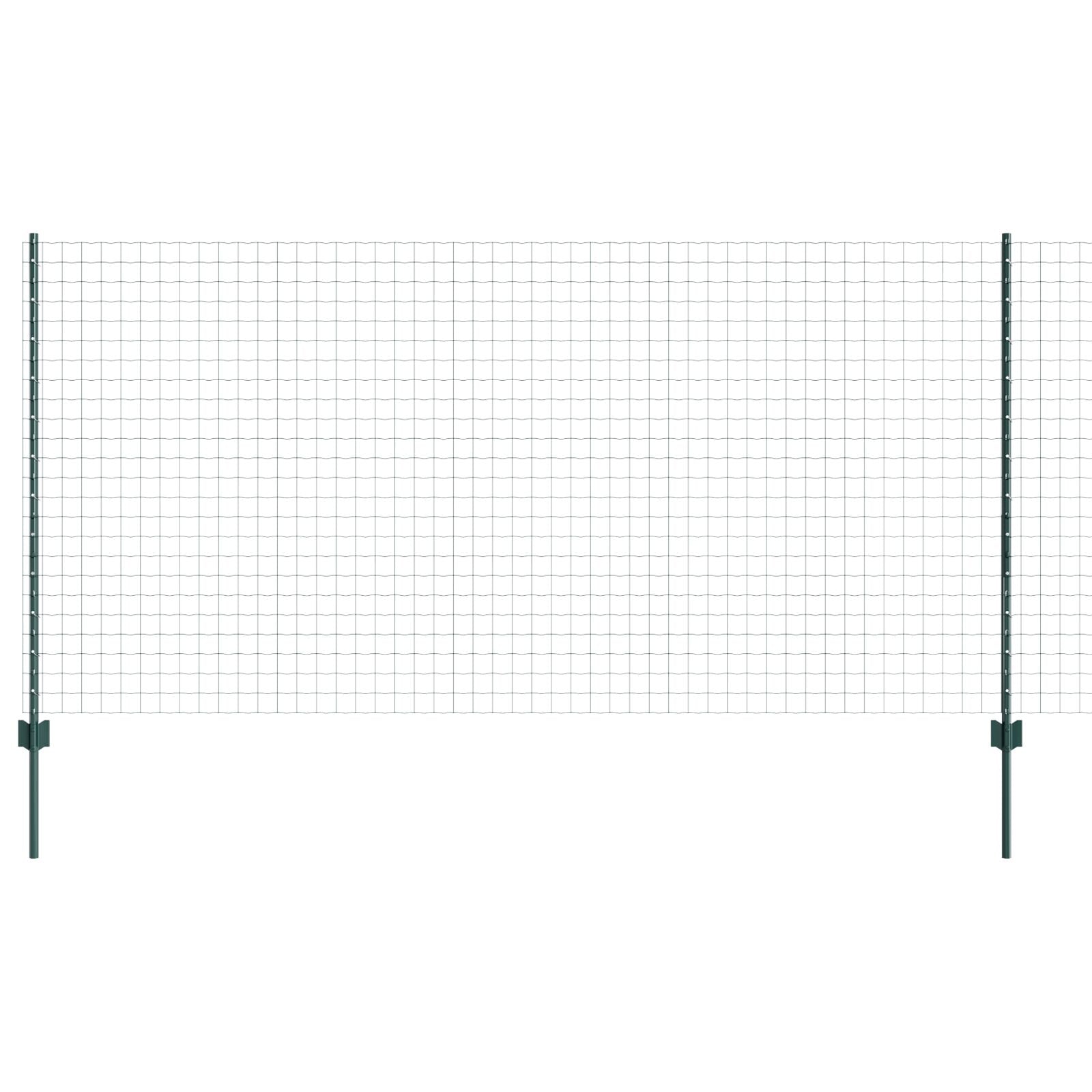 Euro Omheining Set Van 2 Groen Gepoedercoat Staal 25 X 1.2 M