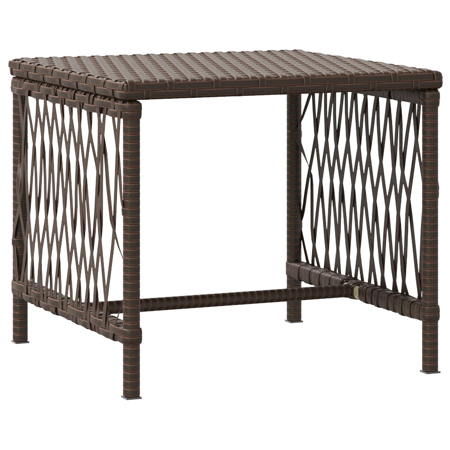 Zonnebankset Set Van 3 Bruin En Crèmewit Pe Rattan, Metaal