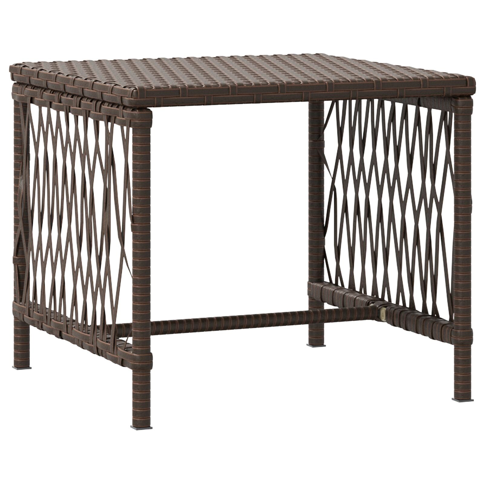 Zonnebankset Set Van 3 Bruin En Crèmewit Pe Rattan, Metaal