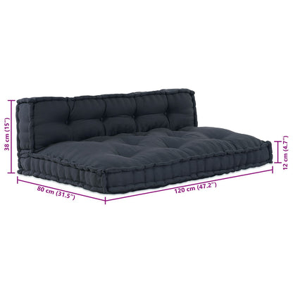 Pallet Sofa Kussen Met Rugleuning - Tafstof Anthraciet 2x kussen