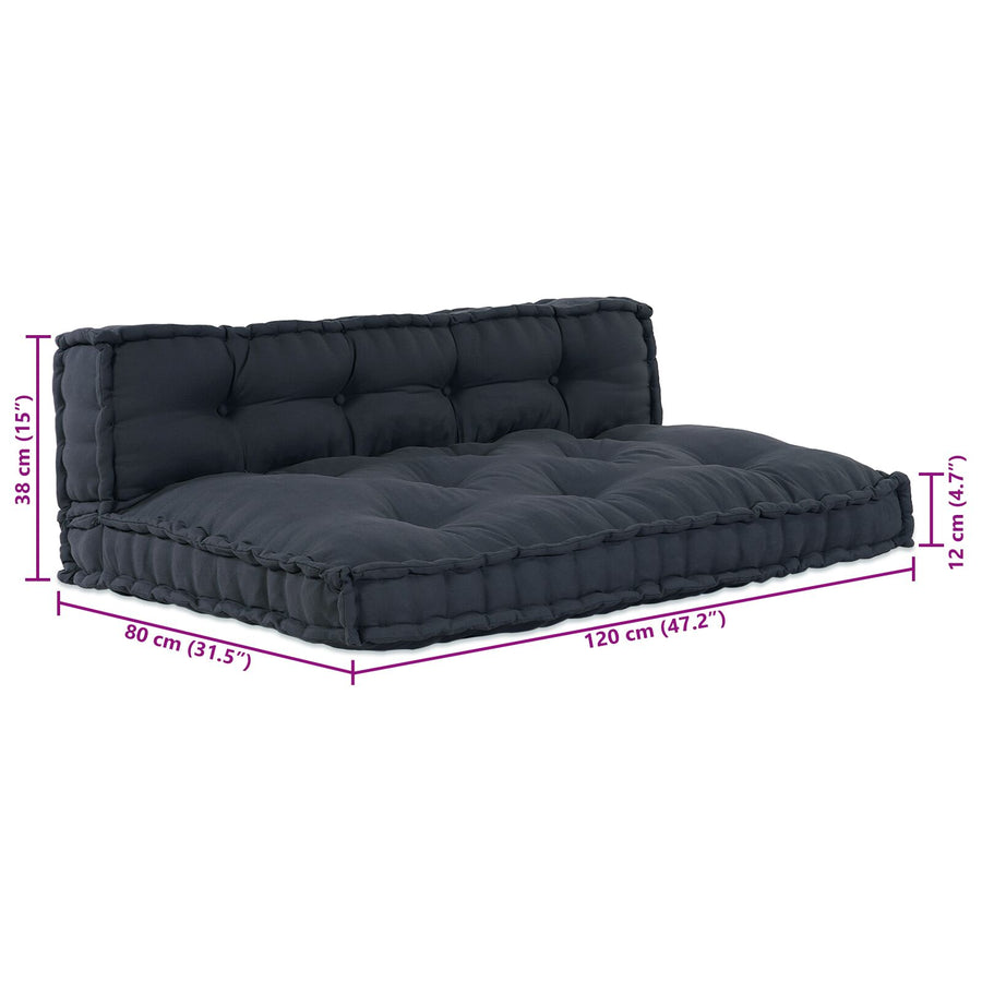 Pallet Sofa Kussen Met Rugleuning - Tafstof Anthraciet 2x kussen