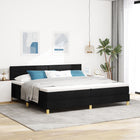 Box spring bed with mattress and headboard Black 200 x 200 cm Fabric