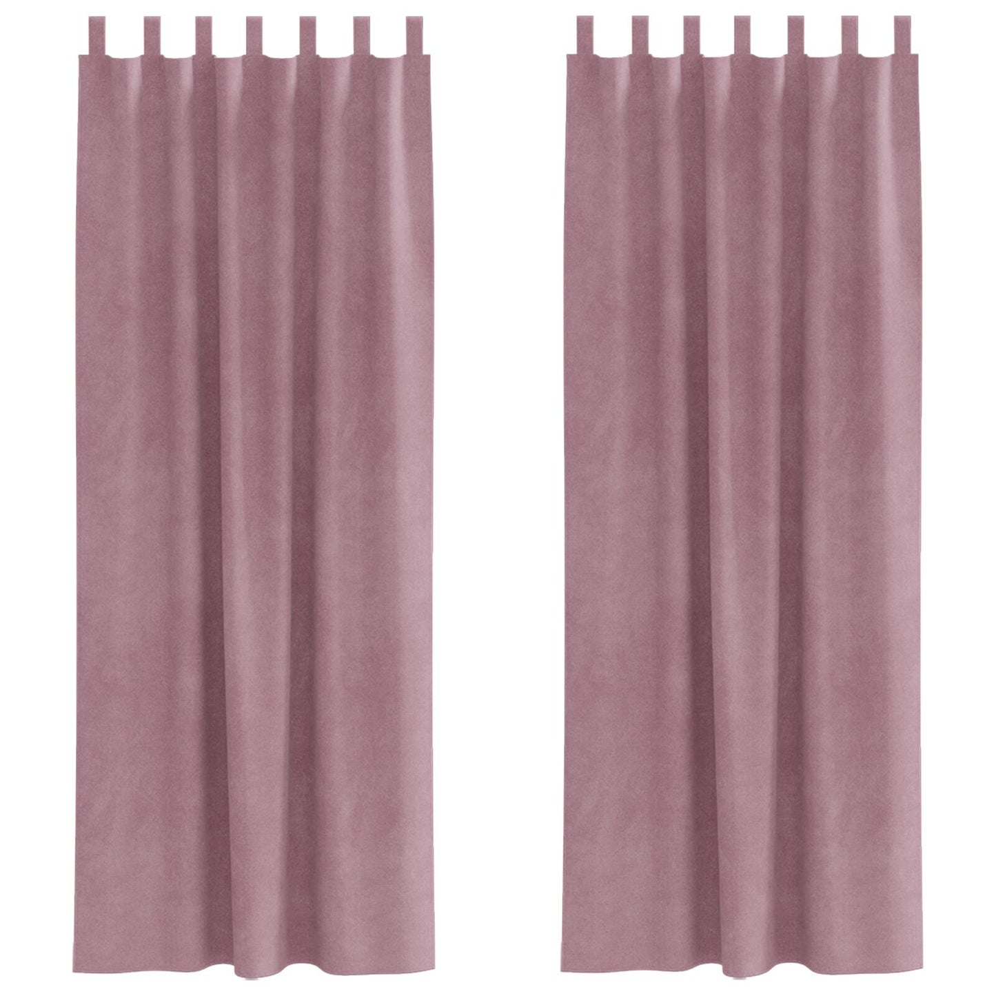 Zwarte Gordijnen 2 Stuks Fluweel Donkerroze 140 x 225 cm Met hanglussen