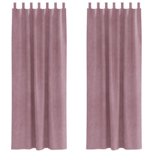 Zwarte Gordijnen 2 Stuks Fluweel Donkerroze 140 x 225 cm Met hanglussen