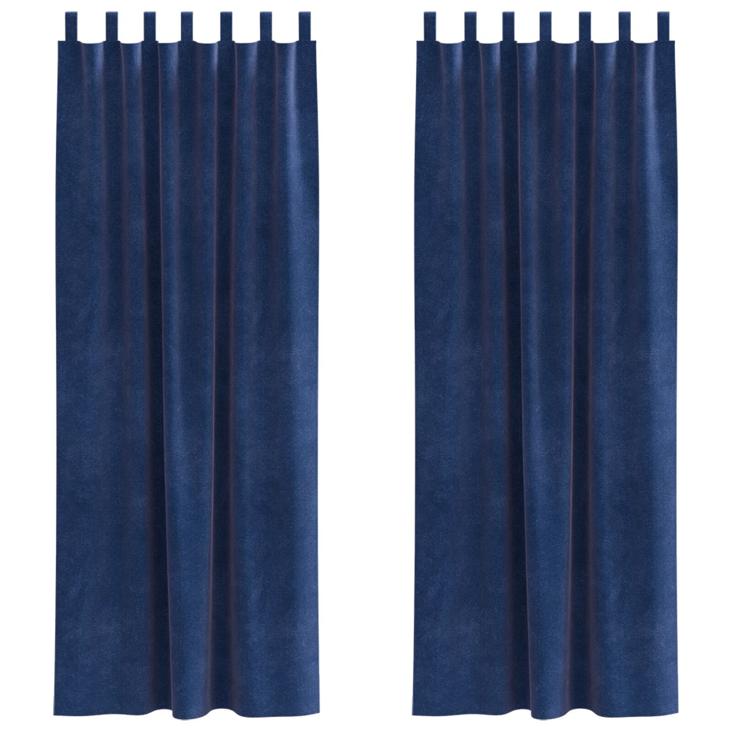 Zwarte Gordijnen Met Hanglussen 2 Stuks Fluweel Donkerblauw 140 x 260 cm met ophanglus