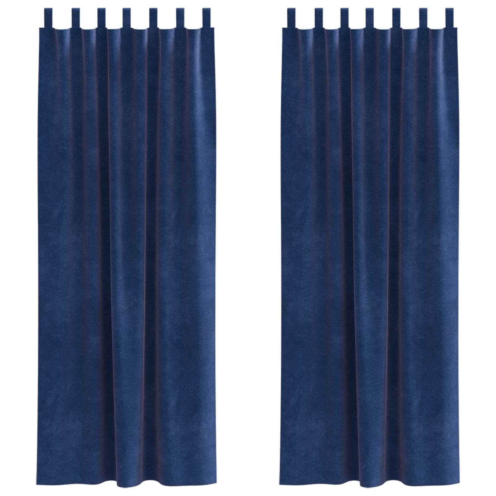 Zwarte Gordijnen Met Hanglussen 2 Stuks Fluweel Donkerblauw 140 x 260 cm met ophanglus
