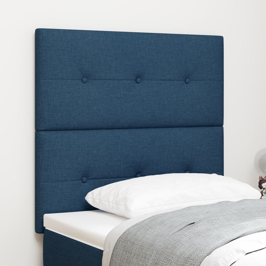 Hoofdbord Met Knoop-Tufting Stof Blauw 80 cm Hoog hoofdbord