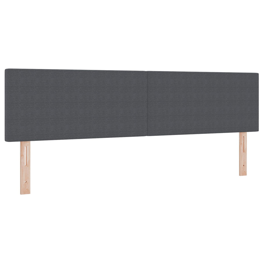 Hoofdbord Effen Ontwerp Corduroy Stof Donkergrijs 180 cm Laag hoofdbord