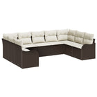 Tuinset poly rattan bruin 9-delig