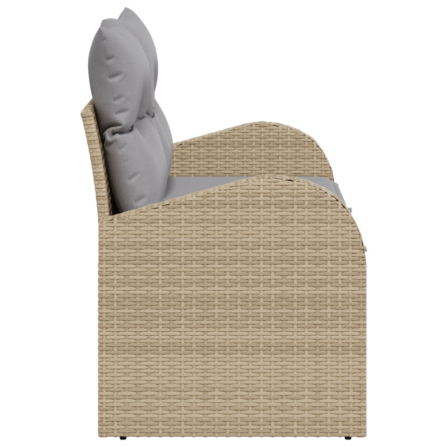 2-Persoons Tuin Sofa & Kussens Poly Rattan Beige en grijs met opslag