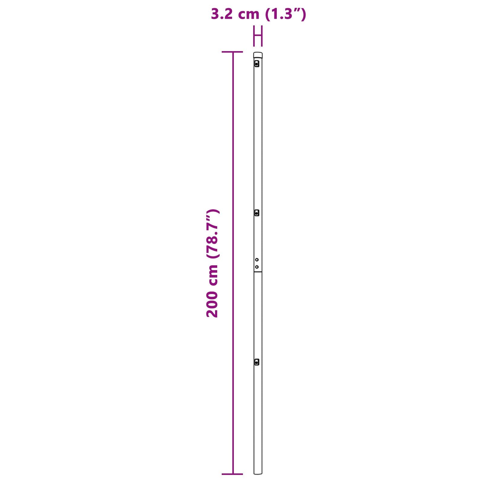 Hekpalen 26 Stuks Ø32 Mm Gegalvaniseerd Staal Groen 200 cm 26x post