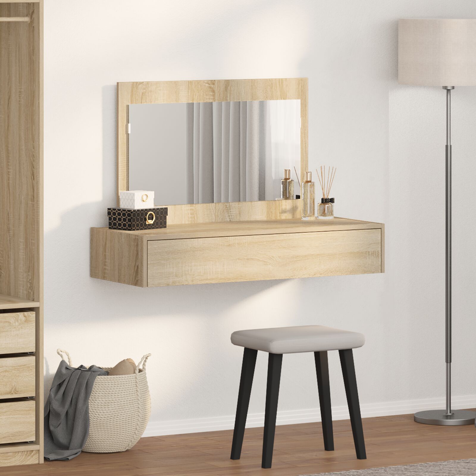 Wandkaptafel 100 x 40 x 70 cm Sonoma eik zonder LED