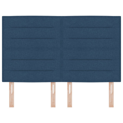 Hoofdbord Lijnen Design Blauw 140 Cm Stof