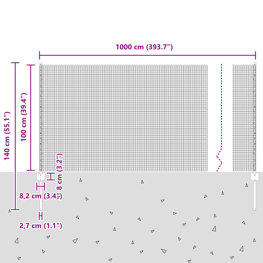 Gegastificeerd Draadhek Met 22 U Palen Zilver 1X25 M Staal