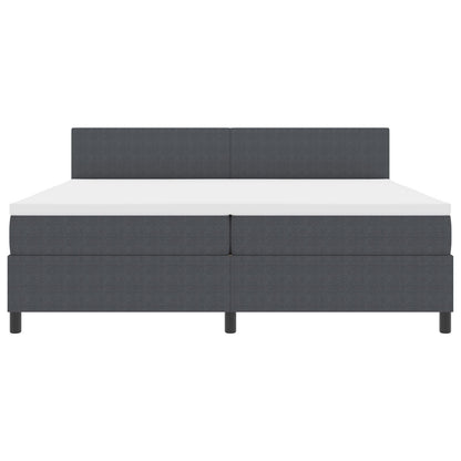 Boxspringbed Met Matras Donkergrijs 200 X 200 Cm Ribstof