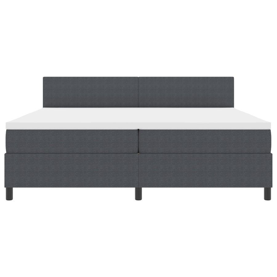 Boxspringbed Met Matras Donkergrijs 200 X 200 Cm Ribstof