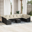 Loungeset poly rattan 10 personen bruin crème
