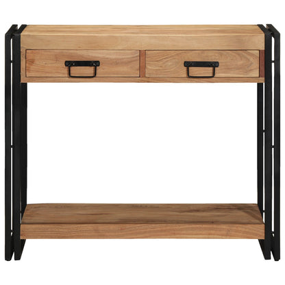 Consoletafel Zwart 90X33X75 Cm En Metaal 90 cm Massief acaciahout