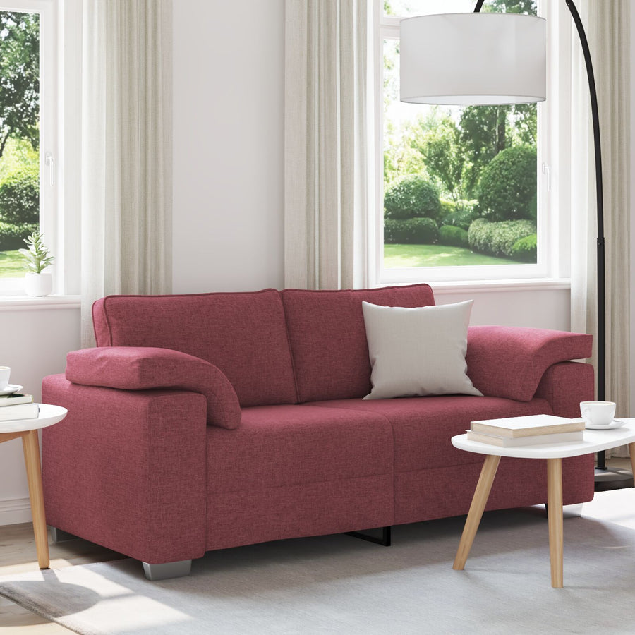 Bank Stof, Hout Regulier Bank Rechthoekig Modern Wind Rood 140 cm
