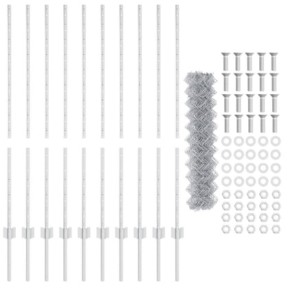Kettinglinkhek Met 20 U-Posten Zilver 1,2X10 M Staal