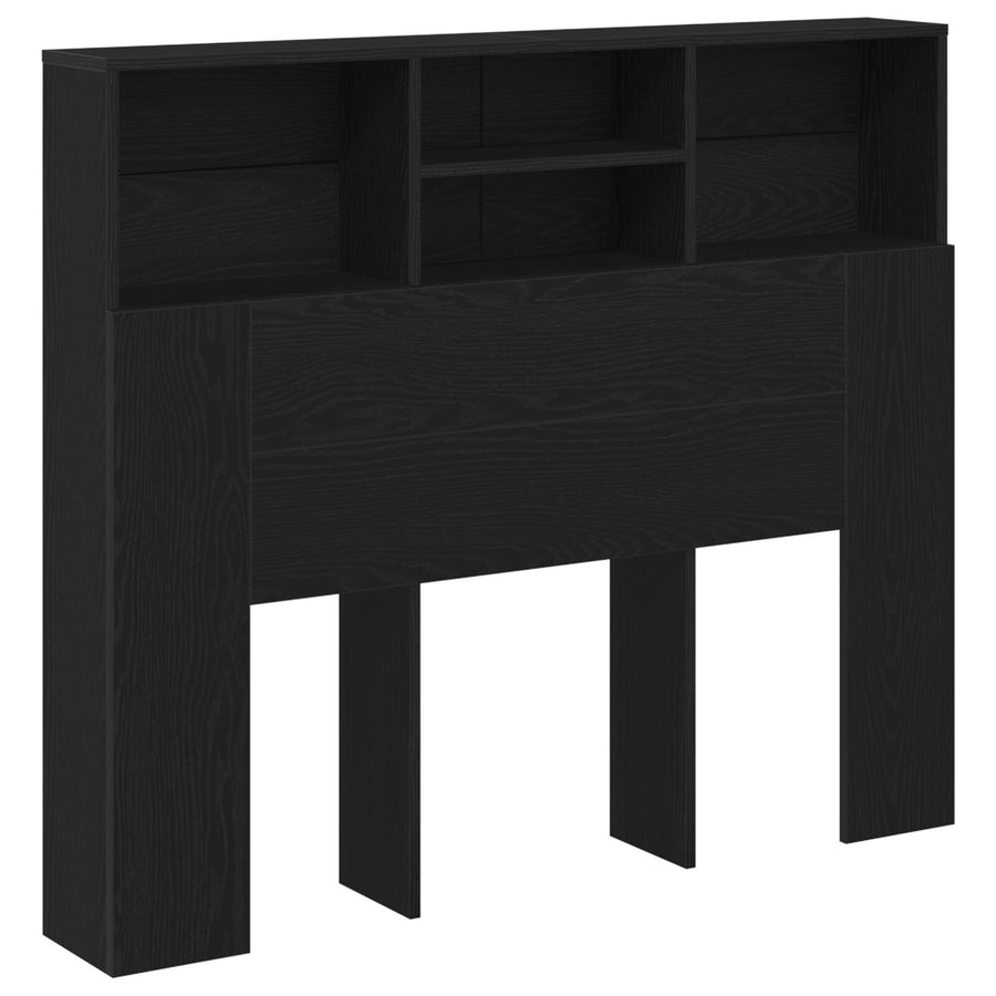 Hoofdbord Kast Zwart Eiken 120X19X103,5 Cm Bewerkt Hout