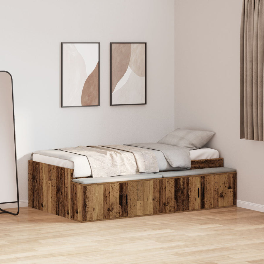 Opslagbedframe Oude Hout 75X190 Cm