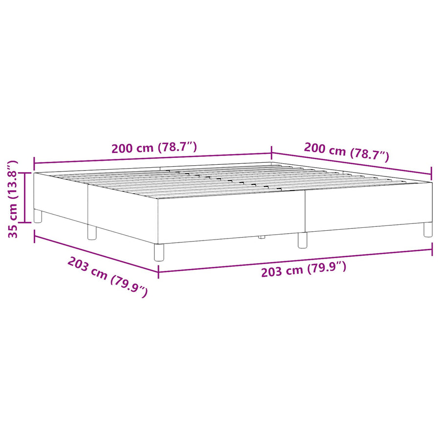 Bedframe Corduroy Stof Lichtgrijs 200 x 200 cm