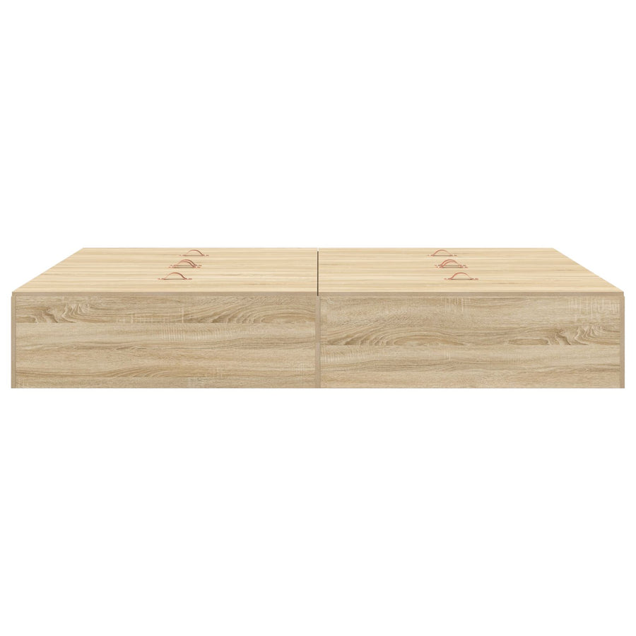 Bed Met Opbergruimte Bewerkt Hout 140 X 200 Cm Sonoma Eiken 140 x 190 cm