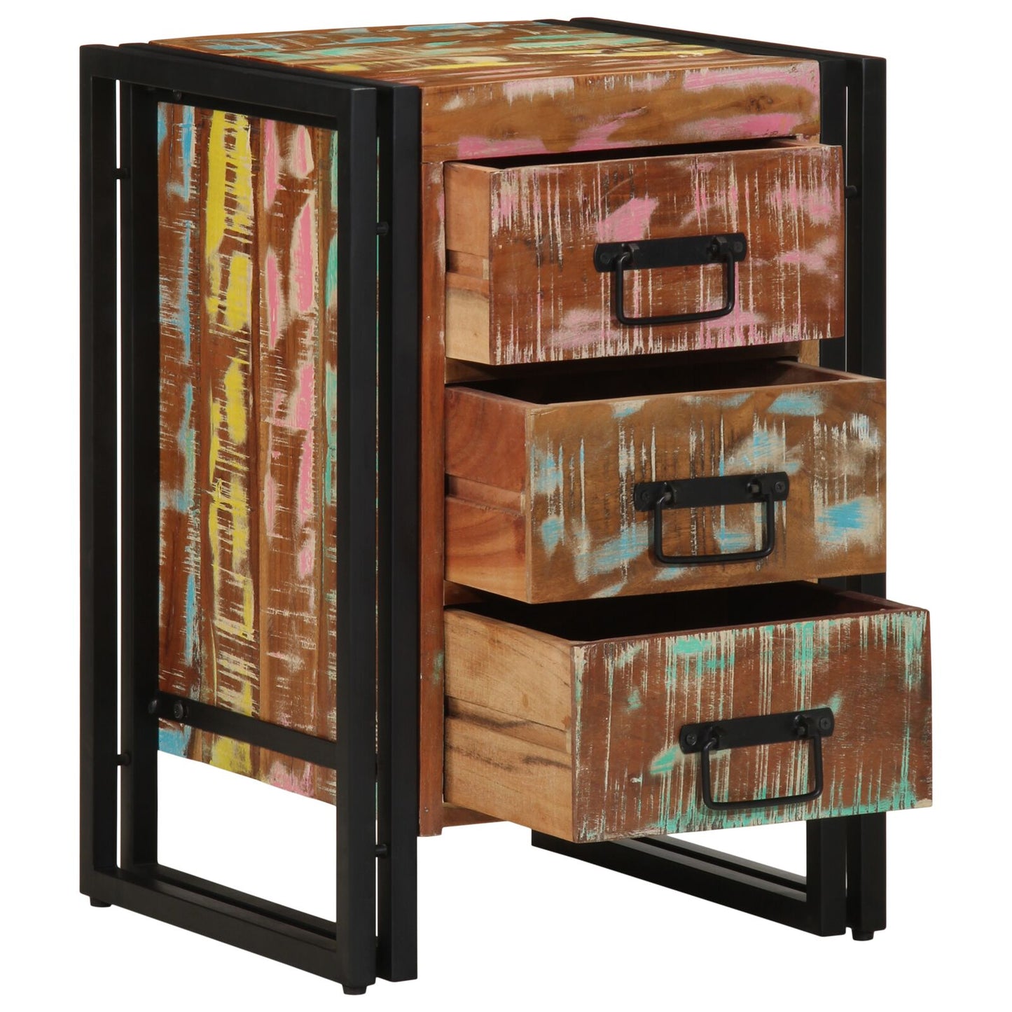 Nachtkastje Kleurrijk 40 x 35 x 50 cm Massief gerecycled hout
