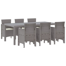 7-Delige Tuin Eettafel Set Met Kussens Lichtgrijze Poly Rattan