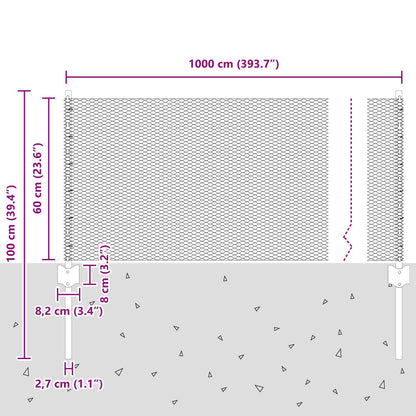 Hekpalen 5 Stuks U-Kanaal 60 Cm Gegalvaniseerd Staal,  Hexagonaal Hek 0.6X10 M Gegalvaniseerd Staal