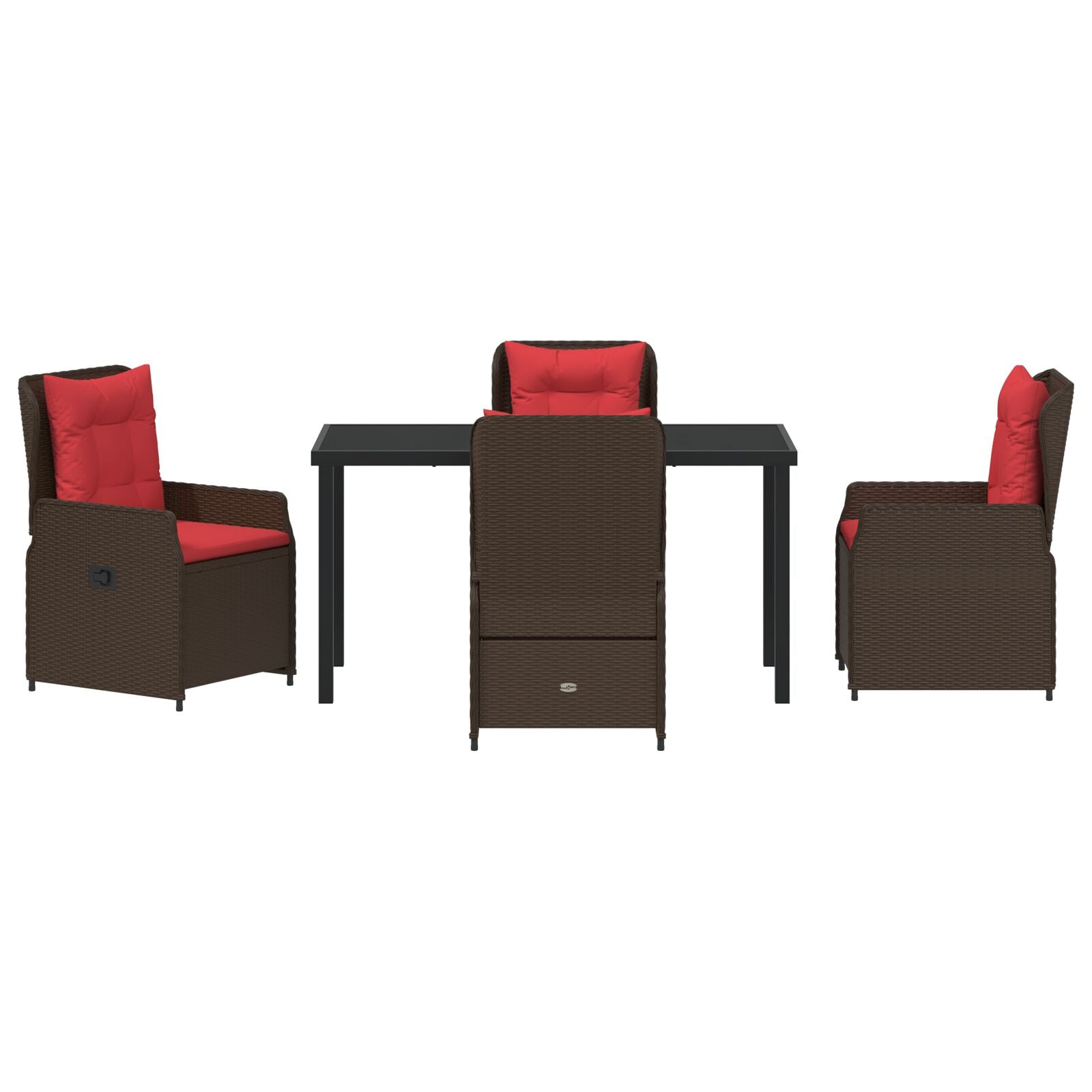 5 Persoons Tuinset Bruin Poly Rattan