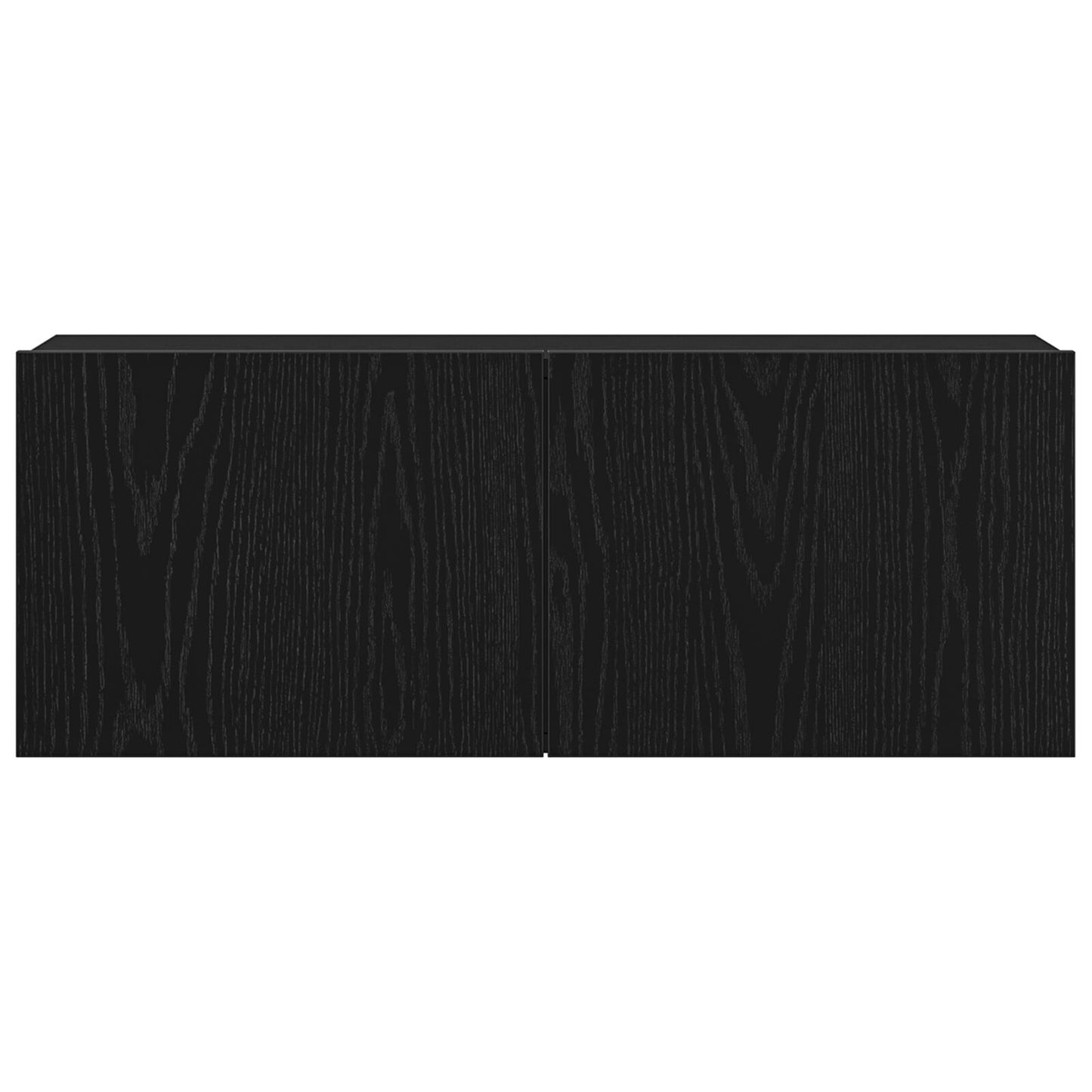 Tv Wandkasten (Set Van 2) - Zwart Eiken, 80X30X30 Cm, Gemaakt Van Bewerkt Hout