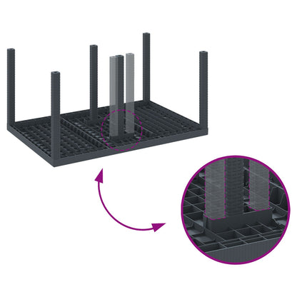 5-Delige Tuin Eettafel Set Met Kussens Anthraciet Poly Rattan